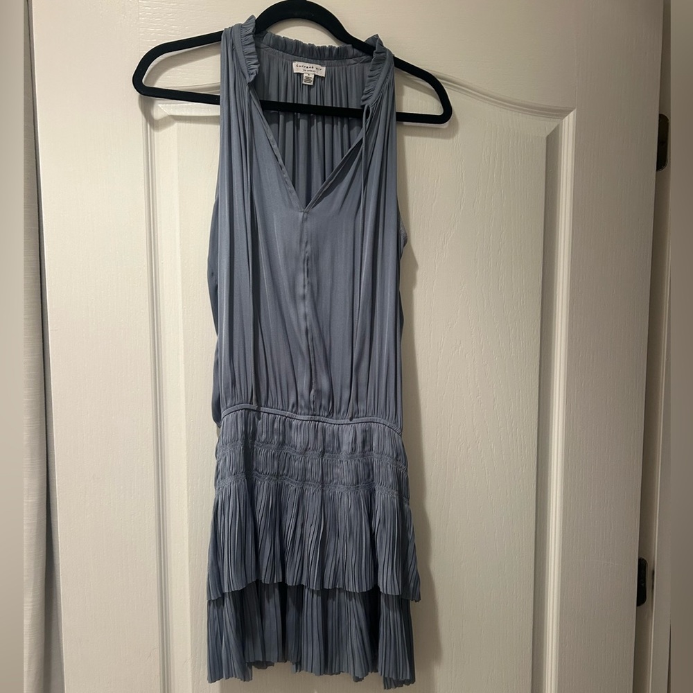 Cara Pleated Mini Dress- Blue size small